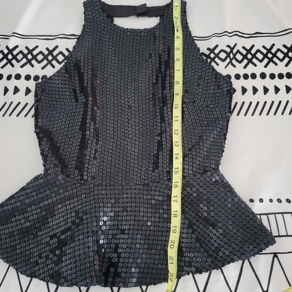 Guess by Marciano Women's Sequin Black Peplum Top Size  XS - Picture 8 of 10